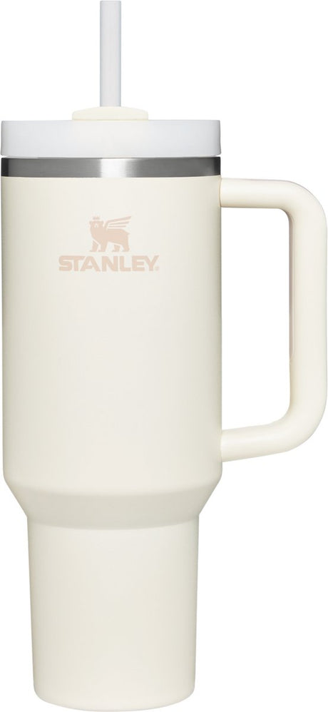 Stanley quencher h2.0 flowstate tumbler - 9-11 uur koud - 40-48 uur met ijs - drinkfles met rietje, handvat en deksel - vaatwasmachinebestendig - thermosbeker voor koude dranken - cream