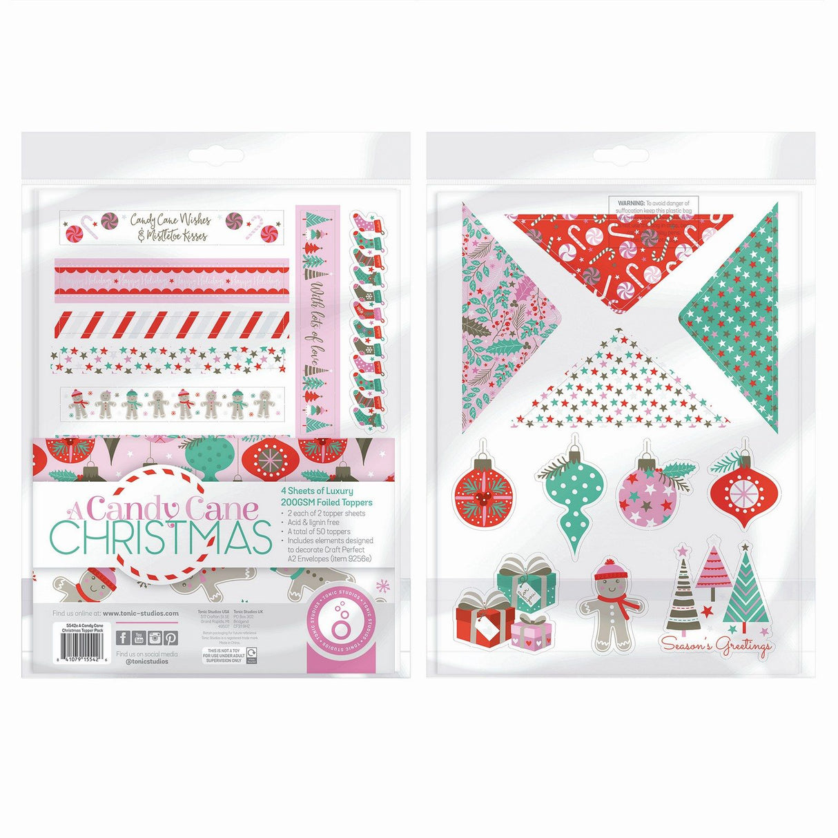 Tonic Studios • ein Zuckerstangen-Weihnachts-Topper-Set