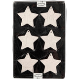 Creativ Company Ornamente zum Hängen, Stern, Größe 7x7 cm, weiß, 6 Stück 1 Box