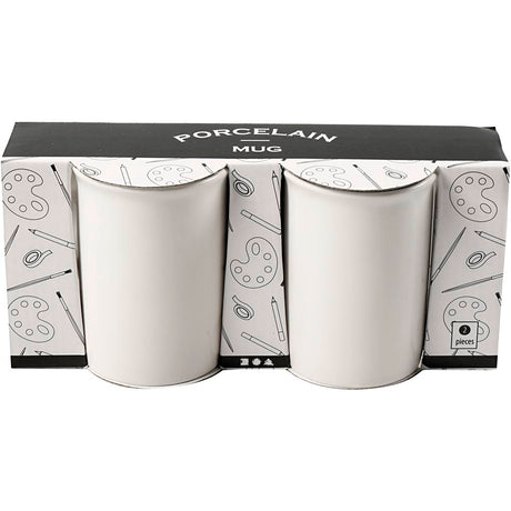 Creativ Company Tassen, H: 10 cm, T 7,4 cm, weiß, 2 Stück 1 Box