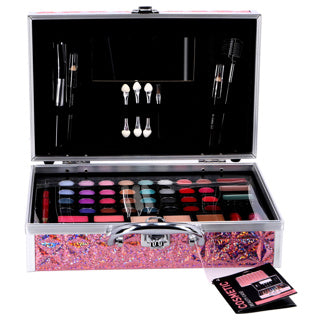 Casuelle Make-up-Koffer rosa holografisch