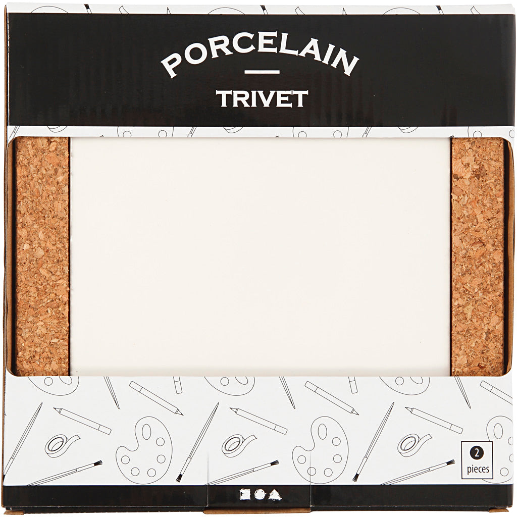 Creativ Company Coaster Porzellan mit Korkenrahmen