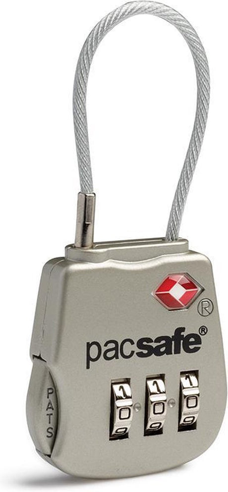 Pacsafe prosafe 800-tsa Kofferschloss 3-stellig-Reiseschloss-Gepäckschloss-USA-Gepäckschloss-Silber (Silber)