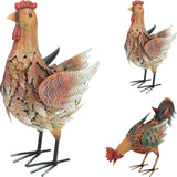 Profi-Gartenhahn und Huhn aus Metall