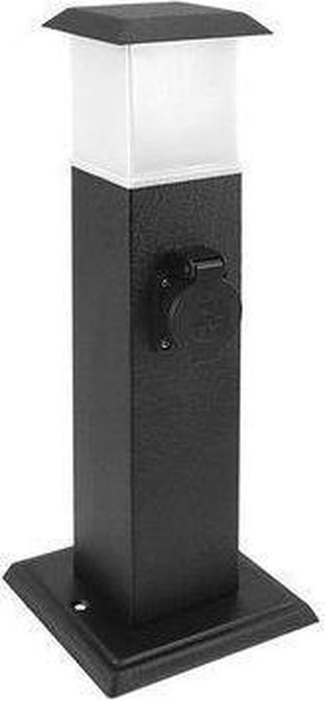 Q-Link Exin Gartenmast mit Lampe 2 Fassung IP44 RA schwarz