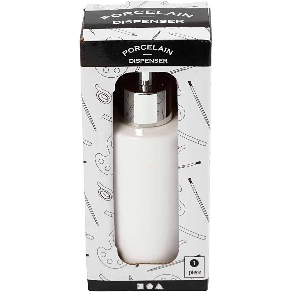 Creativ Company Seifenpumpe, H: 16,5 cm, T 5,5 cm, 150 ml, weiß, 1 Stück