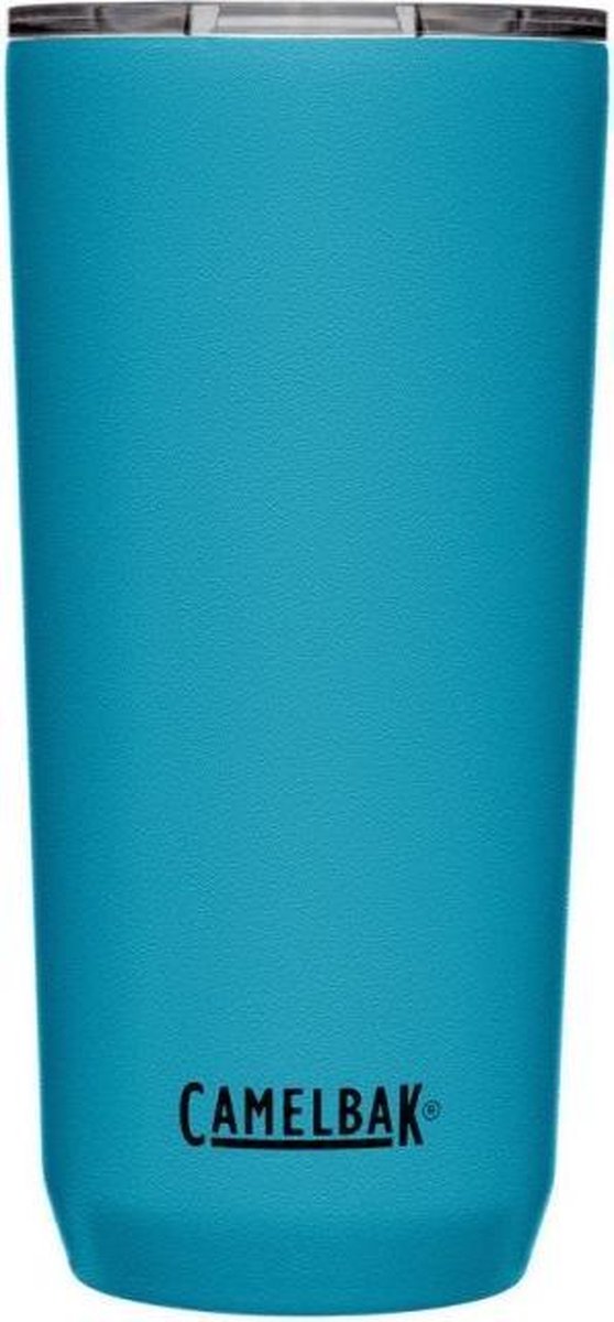 Camelbak Tumbler vakuumisolierter Thermosbecher – 600 ml – doppelwandige Isolierung – BPA-frei – rutschfester Silikonboden – lose Kappe (3 Positionen) – Trinkbecher – blau