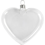 Creativ Company flaches Glasherz, H: 9 cm, B: 7,8 cm, Dicke 2,1 cm, 6 Stück 1 Box