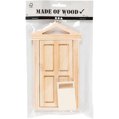 Kreativfirma Mini -Tür und Briefkasten aus Holz.