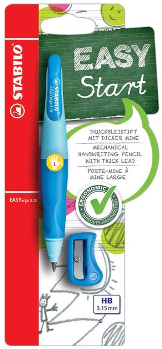 Stabilo Druckbleistift Easyergo HB 3,15 mm links blau | 3 Stück