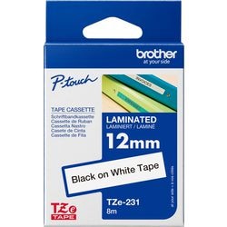 Brother Etikettenband TZE231 schwarz, weiß glänzend