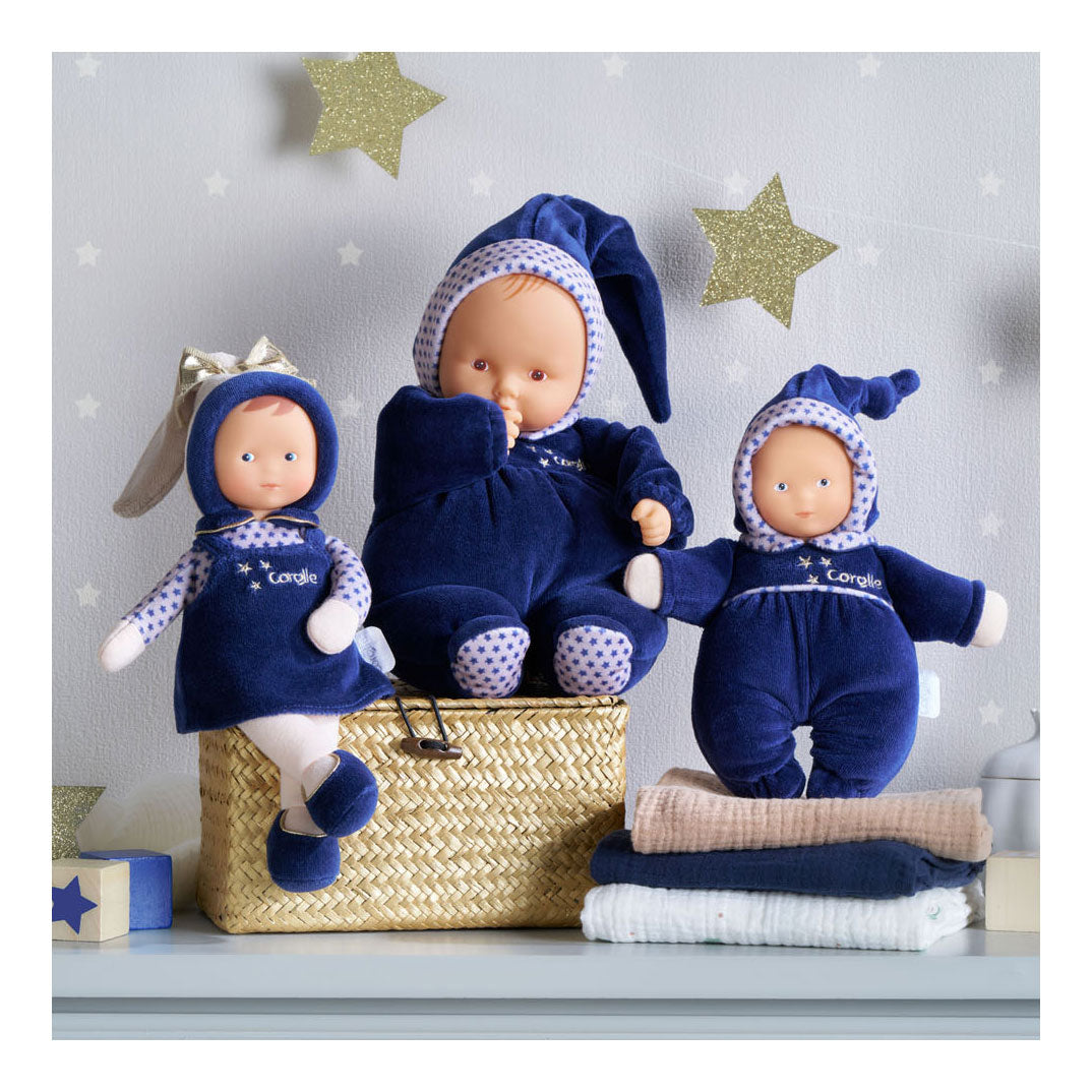 Corolle mon doudou babidoux marineblaue Sternenträume-Babypuppe, 20 cm