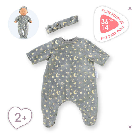 Corolle-Puppenpyjama glitzert im Dunkeln und Stirnband, 36 cm
