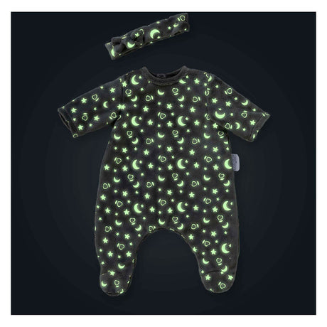 Corolle-Puppenpyjama glitzert im Dunkeln und Stirnband, 36 cm