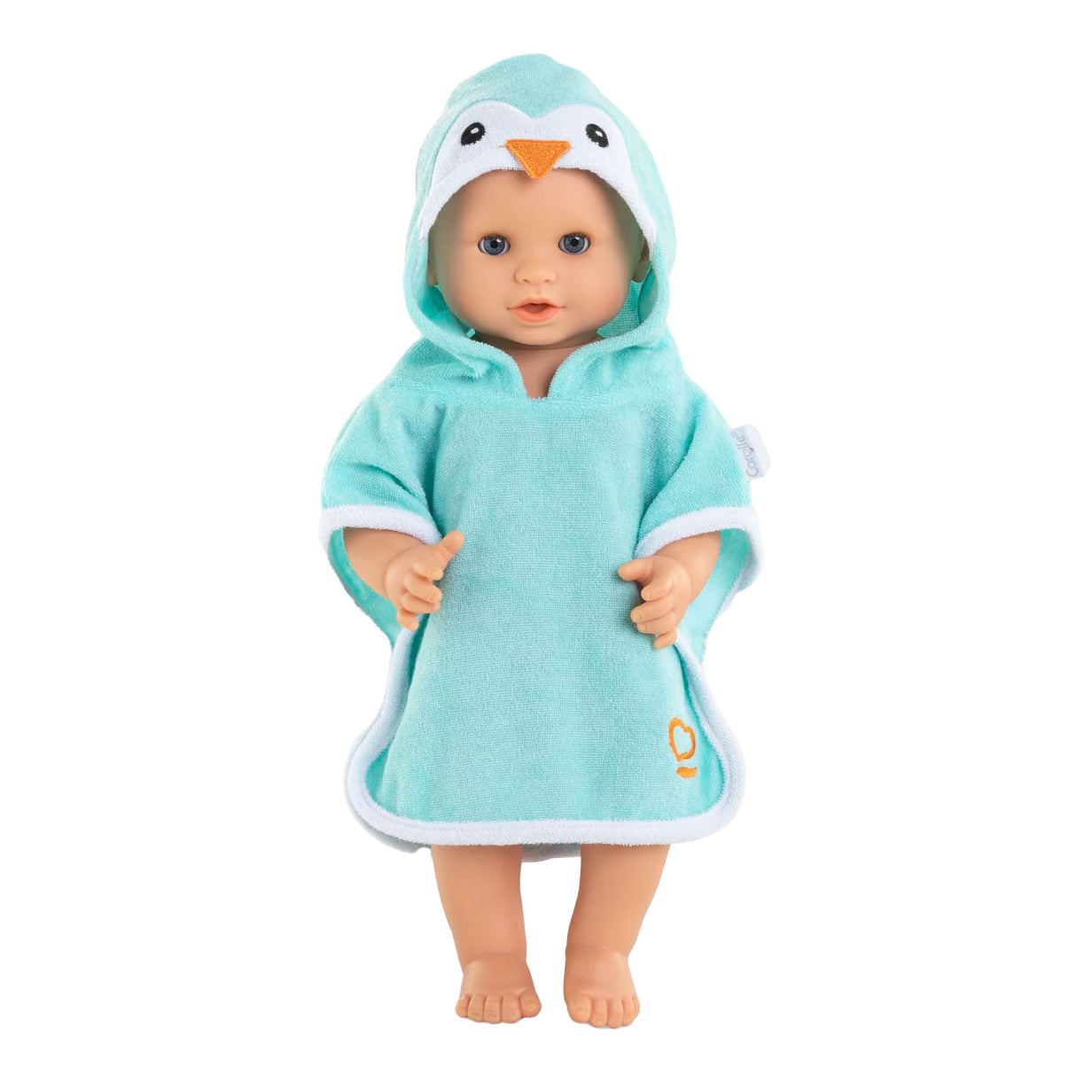Corolle Badeumhang Babypuppe Pinguin 36cm - Puppenzubehör blau.