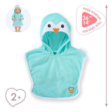 Corolle Badeumhang Babypuppe Pinguin 36cm - Puppenzubehör blau.