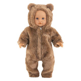 Corolle poppenkostuum beren onesie bruin - 30cm poppen kleding.