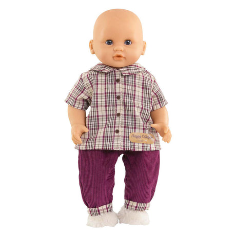 Corolle geruit shirt met broek kleine ontdekker - 30cm