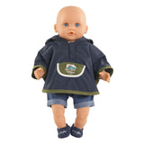 Corolle regenponcho poppenkostuum kleine ontdekker 30cm blauw.