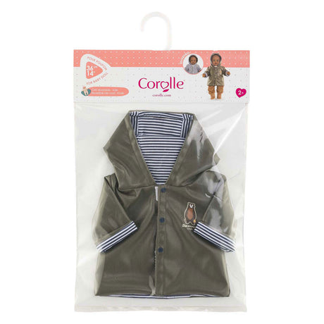 Regenmantel für Corolle-Puppe – Puppenzubehör, 36 cm, Teddybär-Aufdruck.
