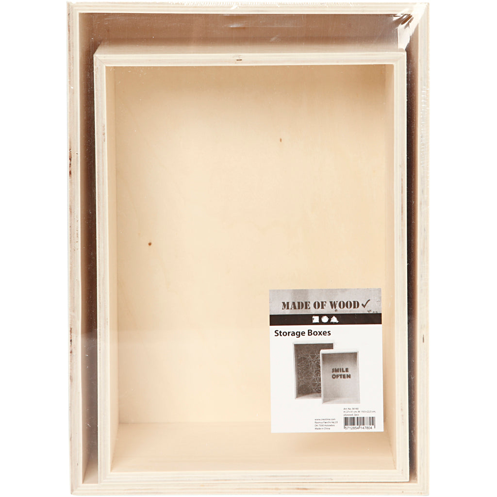 Creativ Company Showboxen, rechteckig, H: 27+31 cm, T: 12,5 cm, B: 19,5+22,5 cm, 2 Stück 1 Set