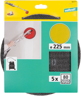 Wolfcraft – 225 mm Schleifpapier – Körnung 80 – 5 Stück – Klettverschluss – 5617000