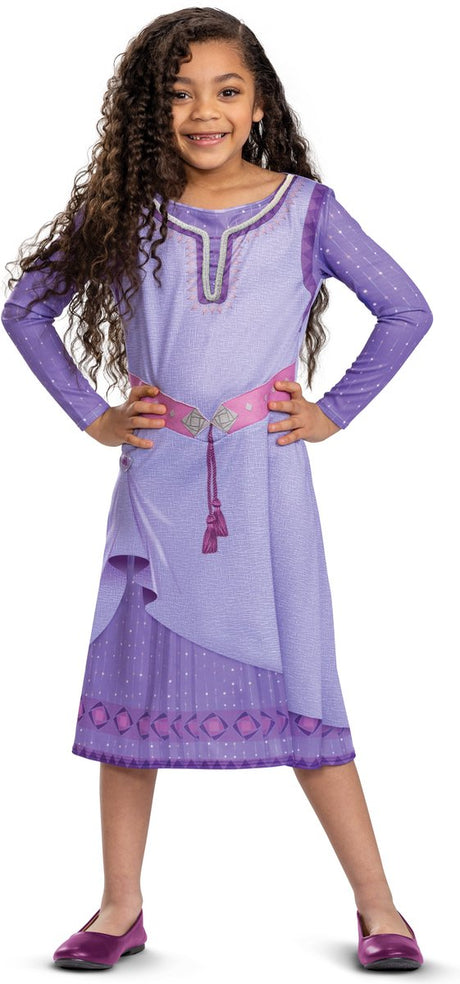 Verkleidung Disney – Wunsch, Asha-Kleid klassisch, Größe M (7–8 Jahre), Mädchen