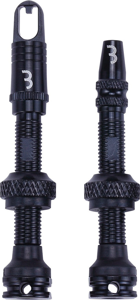 Bbb cycling tubeless ventiel set voor mtb en racefiets - aluminium tubeless valve - al valves - 40 mm - zwart - bti-160