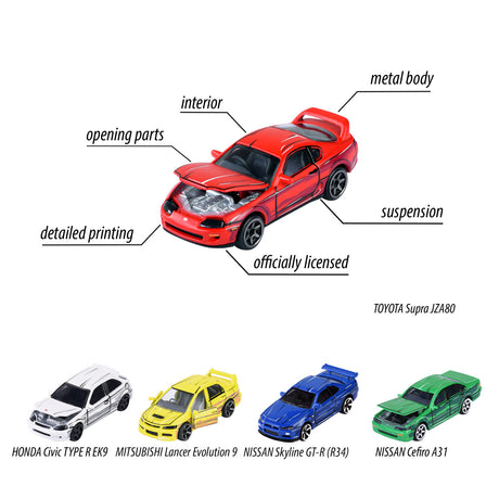 Majorette Japan Serie Die-Cast Cars Giftpack, 5st.