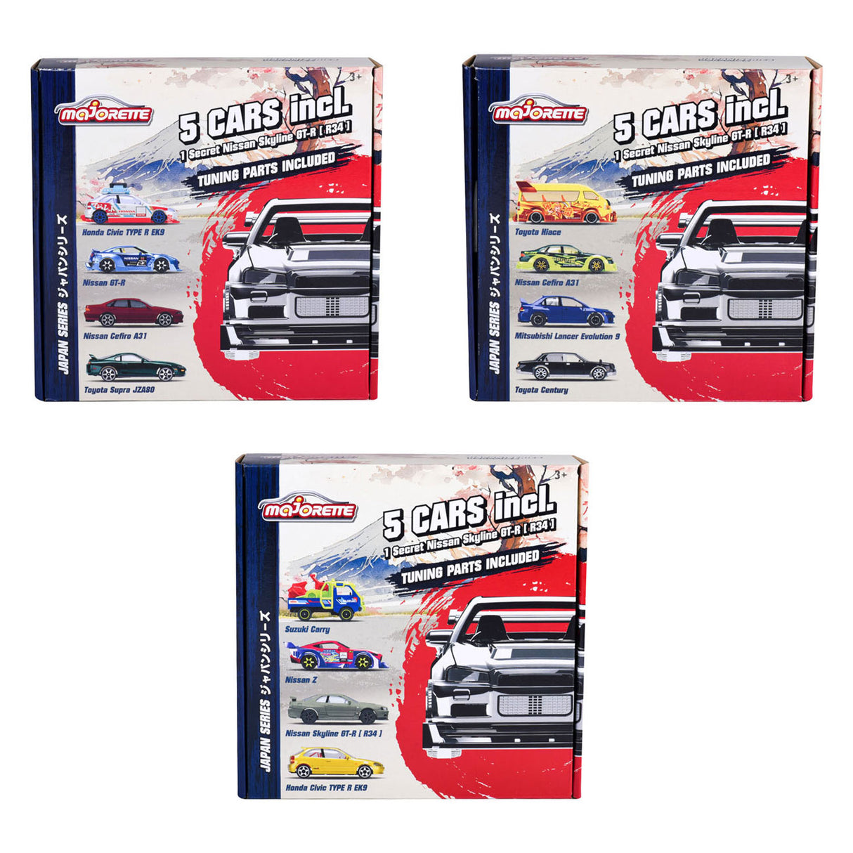 Majorette Japan -serien Die Cast Cars Bonus Pack, 5 ..