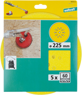 Wolfcraft Haftschleifscheiben | Korund | k60 | ø225mm | 5 Stück - 5632000