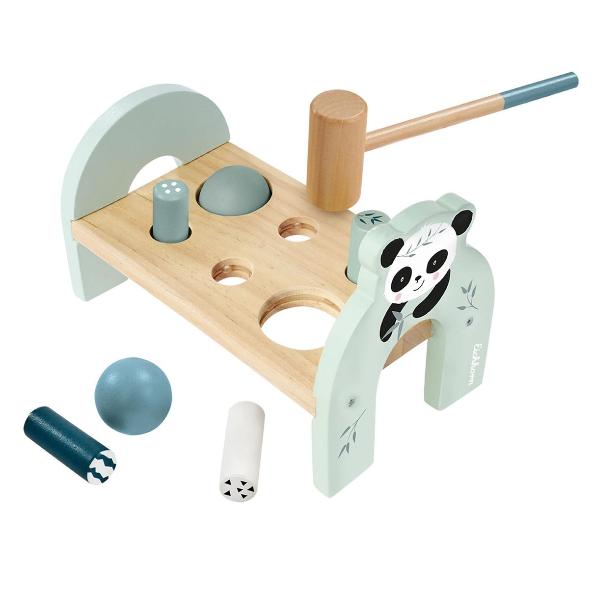 Eichhorn Holzspielzeug Hammerbank Panda – pädagogisch wertvolles Kinderspielzeug.