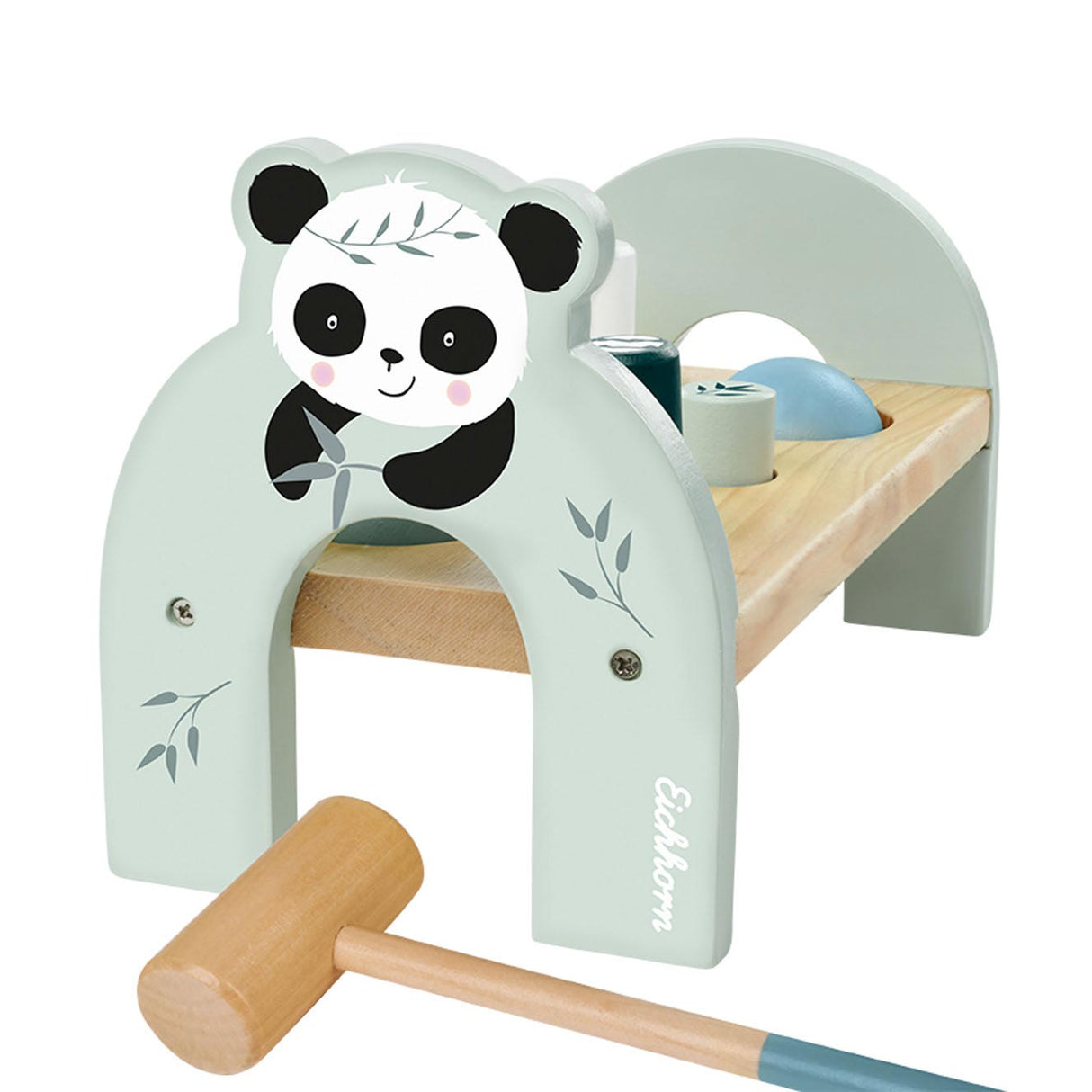 Eichhorn Holzspielzeug Hammerbank Panda – pädagogisch wertvolles Kinderspielzeug.
