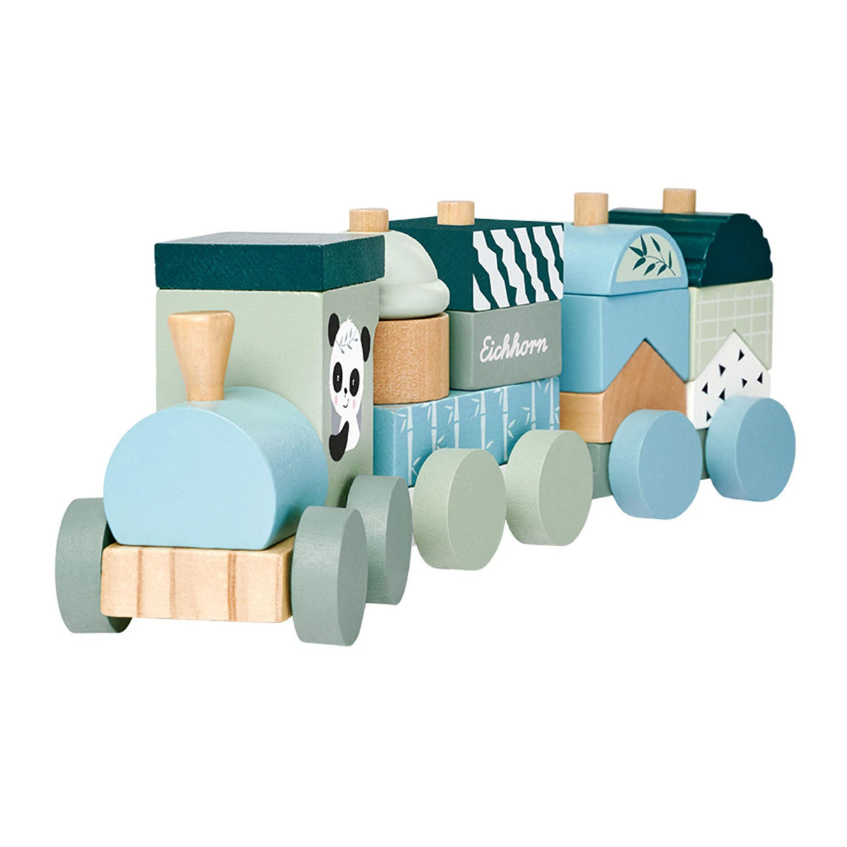 Eichhorn Block Block Train Panda, 16dlg.