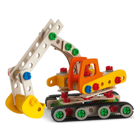 Eichhorn Konstruktor Raupenbagger Konstruktionsspielzeug 170-teilig FSC-Holz.