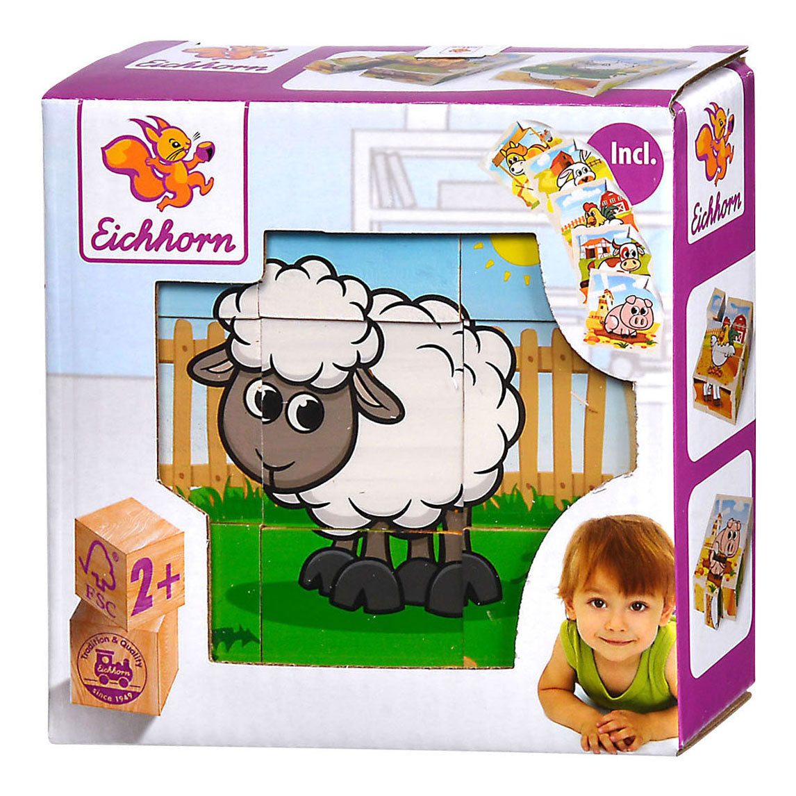 Eichhorn Wooden Block Puzzle Farm