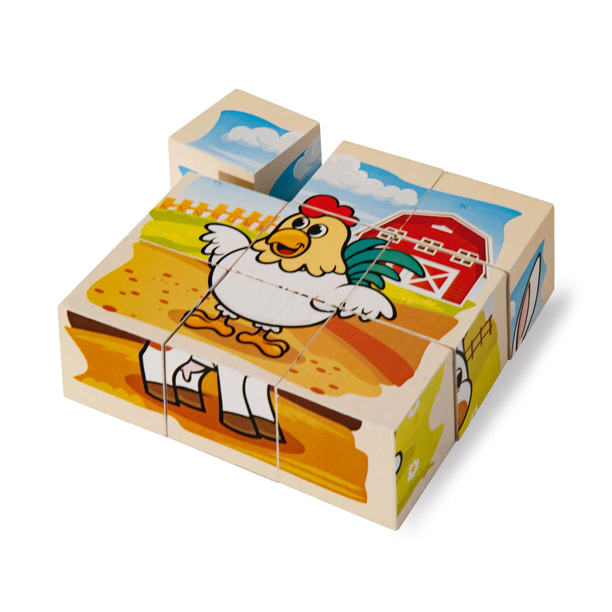 Eichhorn Wooden Block Puzzle Farm