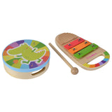 Eichhorn Holzmusikset Trommel und Xylophon – farbenfrohes Musikspielzeug.