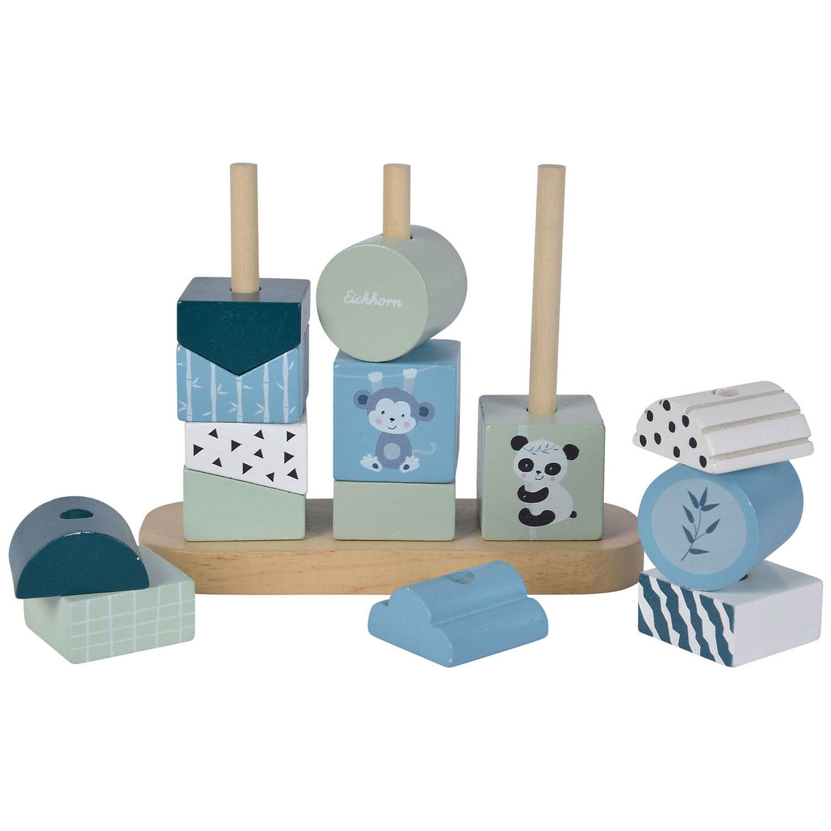 Eichhorn Holz-Stapelpuzzle Panda, 15 Teile.