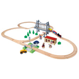 Den Eichhorn Zuch Track mat der Bréck Play Set, 55dlg.