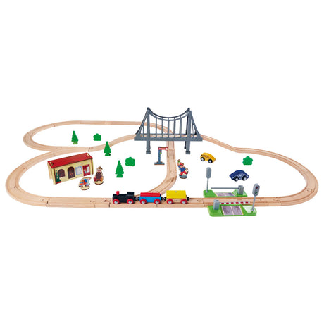 Eichhorn Bahngleis mit Brücke Spielset, 55-teilig.
