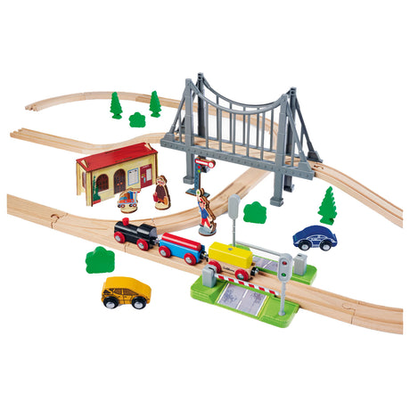 Eichhorn Bahngleis mit Brücke Spielset, 55-teilig.