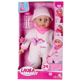 Simba Laura Babypuppe mit der Flasche füttern