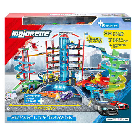 Majorette super city garage - met 6 voertuigen
