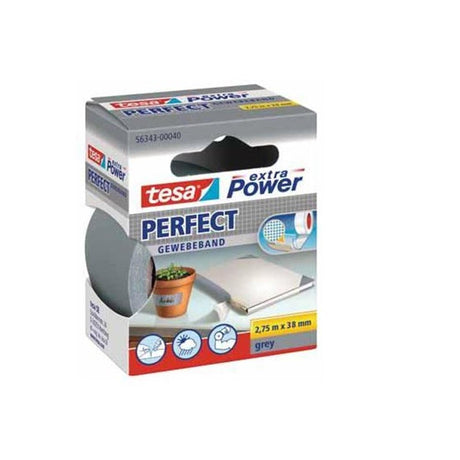 Tesa Perfect 56343-00040-03 Textilband Extra Power grau (L x B x H) 2,75 m x 38 mm x 2,75 m 1 Stück