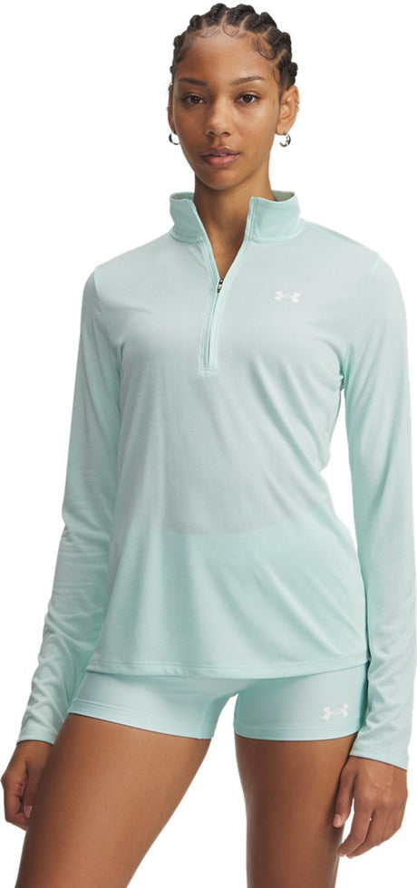Under Armour Tech 1 2 Zip-Twist-Grn Damen-Sportpullover – Refresh Mint – Weiß