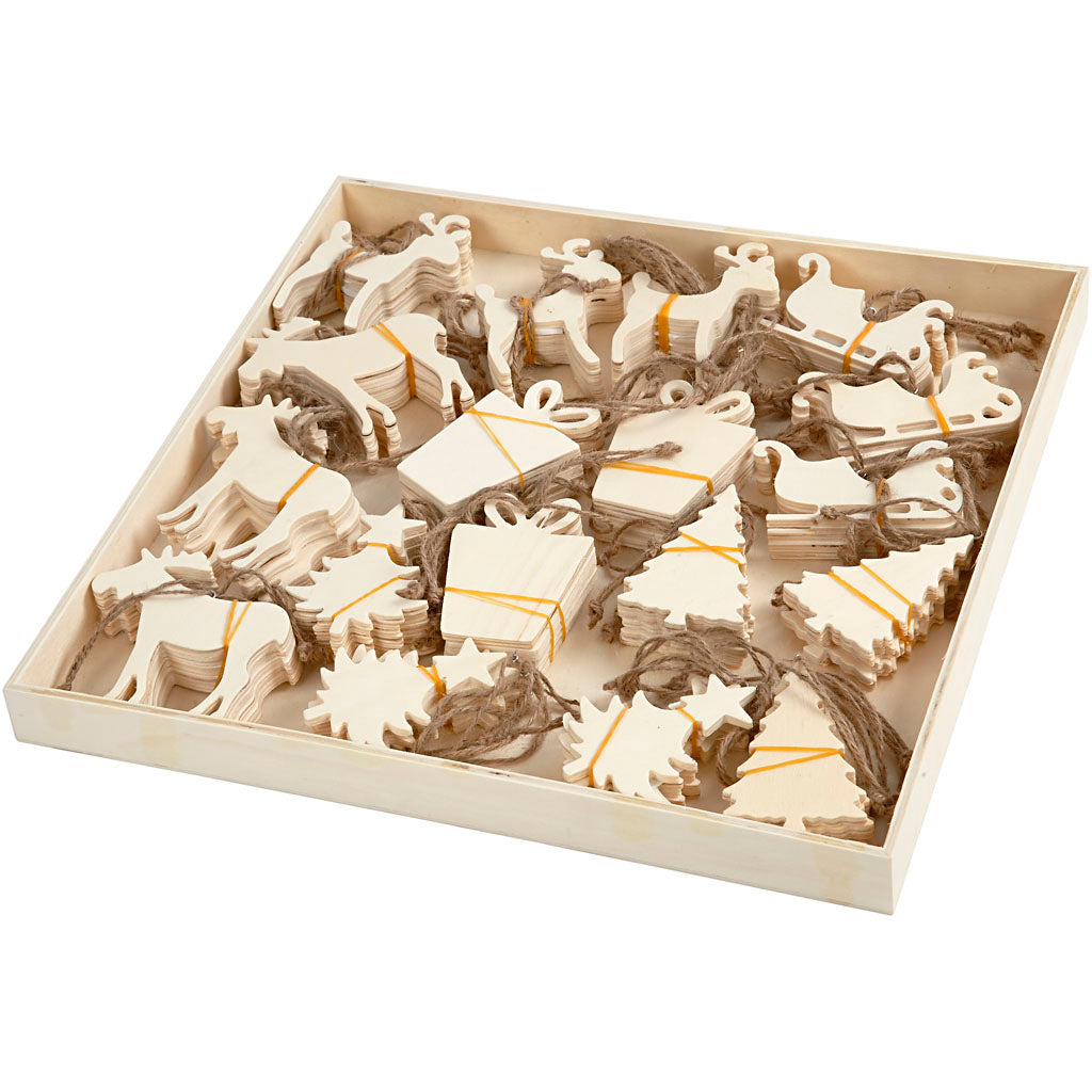 Creativ Company Ornamente, Größe 7-9 cm, Stärke 4 mm, 90 Stück 1 Box