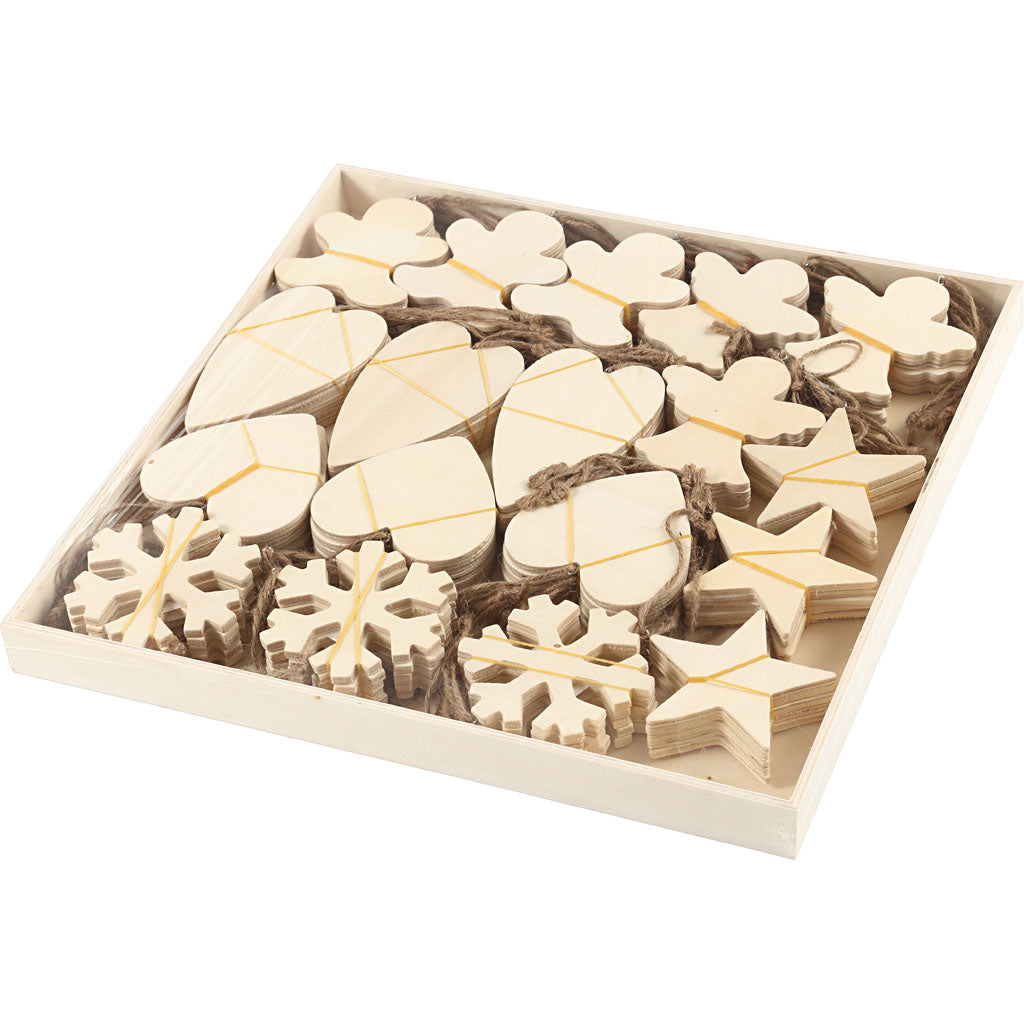 Creativ Company Ornamente, Größe 9-11 cm, Stärke 4 mm, 90 Stück 1 Box
