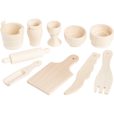 Creativ Company Holzküchenutensilien vielfältig, 10st.