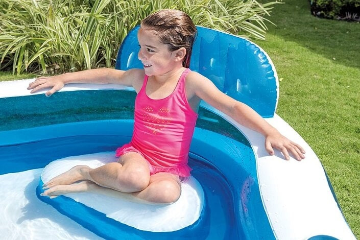 Intex inflatable swimming pool with inflatable chairs